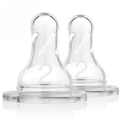 Dr. Brown's, Natural Flow, Silicone Nipples, Wide-Neck, Level 2, 3 + Months, 2 Pack (Discontinued Item)