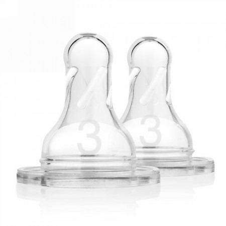 Dr. Brown's, ナチュラルフロー、シリコンニップル、ワイドネック、レベル3、生後6ヶ月以上用、2パック (Discontinued Item)