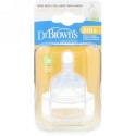 Dr. Brown's, ナチュラルフロー、シリコンニップル、ワイドネック、レベル3、生後6ヶ月以上用、2パック (Discontinued Item)
