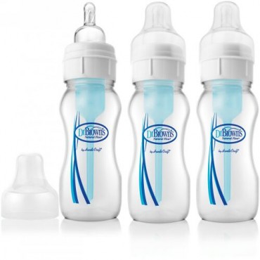 Dr. Brown's, Natural Flow, Wide-Neck, 0 + Months, 3 Pack Bottles, 8 oz (240 ml) Each (Discontinued Item)