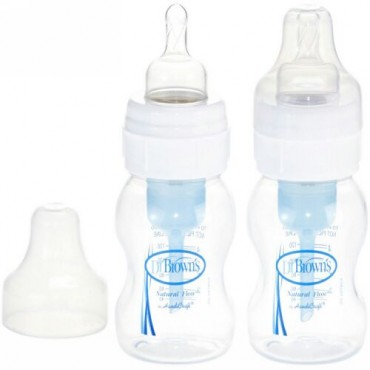 Dr. Brown's, Natural Flow, Wide-Neck, Level 1, 0 + Months, 2 Pack Bottles, 4 oz (120 ml) Each (Discontinued Item)