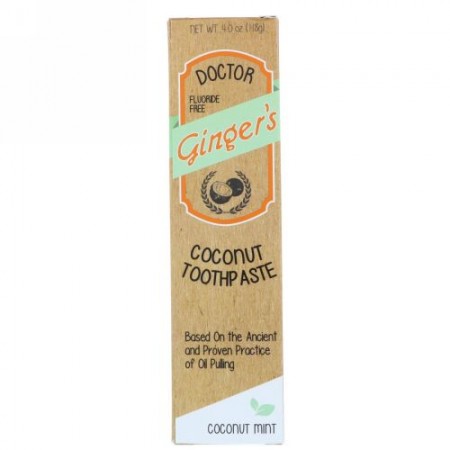 Dr. Ginger's, ココナッツ練り歯磨き、ココナッツミント、4オンス (118 g) (Discontinued Item)