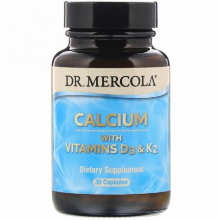 Dr. Mercola, ビタミンD3・K2配合カルシウム、30カプセル