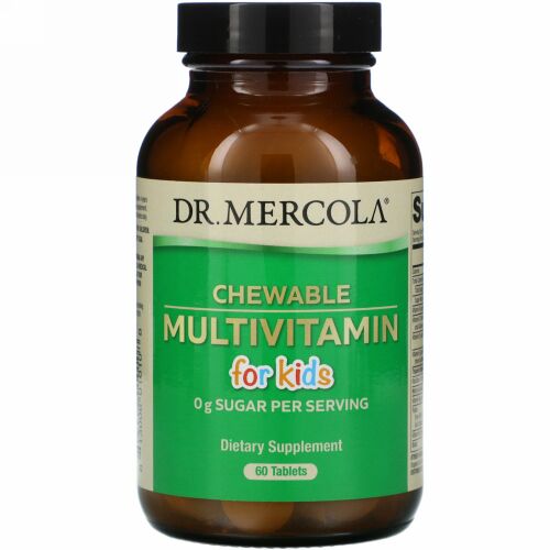 Dr. Mercola, 子供用マルチビタミン、フルーツ味チュワブル、 60錠