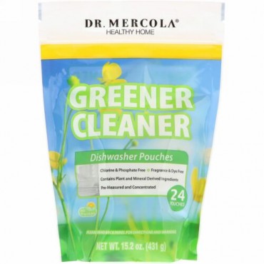 Dr. Mercola, グリーナークリーナー、ディッシュウォッシャーポーチ、24ポーチ