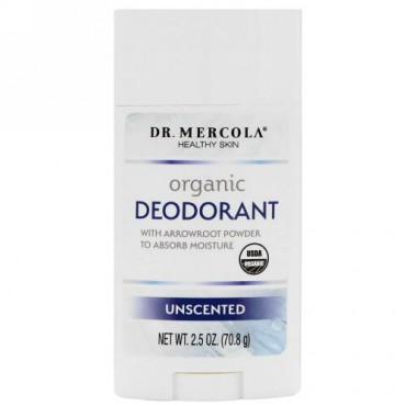 Dr. Mercola, オーガニック デオドラント、無香料、2.5 oz (70.8 g)