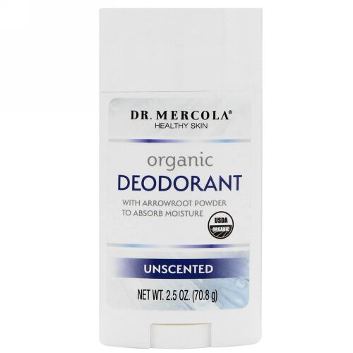 Dr. Mercola, オーガニック デオドラント、無香料、2.5 oz (70.8 g)