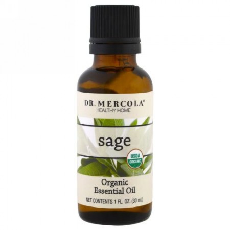 Dr. Mercola, オーガニックエッセンシャルオイル、セージ、1オンス (30 ml) (Discontinued Item)