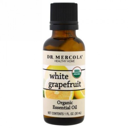 Dr. Mercola, オーガニック・エッセンシャルオイル、ホワイトグレープフルーツ、1オンス (30 ml) (Discontinued Item)