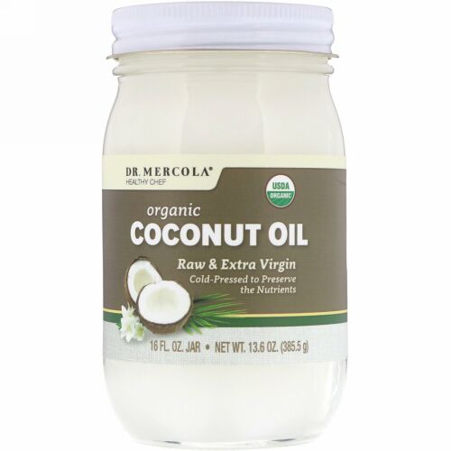 Dr. Mercola, Organic Raw & Extra Virgin Coconut Oil, 13.6 oz (385.5 g)
