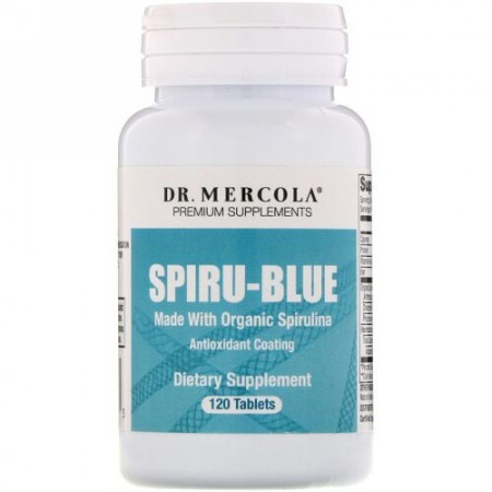Dr. Mercola, スピル・ブルー(Spiru-Blue)、抗酸化コーティング、120 タブレット