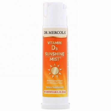 Dr. Mercola, ビタミンD3サンシャインミスト、天然オレンジ風味、0.85fl oz （25ml）