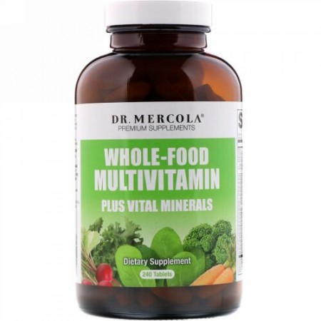 Dr. Mercola, ホールフード・マルチビタミン・プラス・バイタルミネラル、240錠