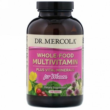 Dr. Mercola, 女性用自然食品マルチビタミン＋バイタルミネラル、240錠