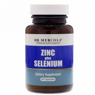 Dr. Mercola, セレニウム入り亜鉛、カプセル30粒
