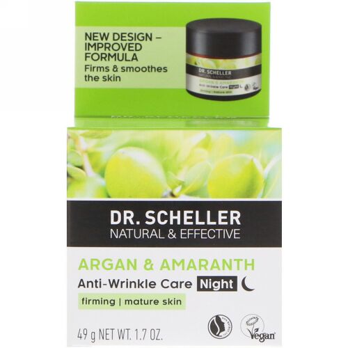 Dr. Scheller, シワ防止ケア、ナイトアルガン&アマランス、1.7オンス (49 g)