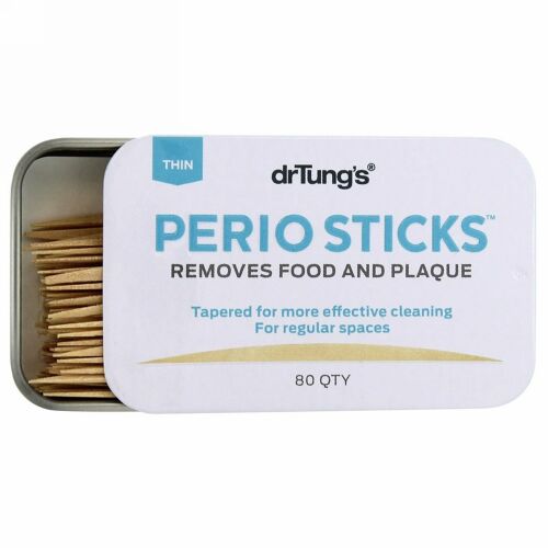 Dr. Tung's, ペリオスティックス、歯垢剥離楊枝、細、80本