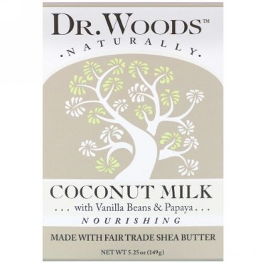 Dr. Woods, 固形せっけん、ココナッツミルク、149g（5.25オンス）