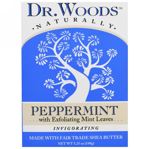 Dr. Woods, カスティーリャ石鹸、ペパーミント、5.25 オンス (149 g) (Discontinued Item)
