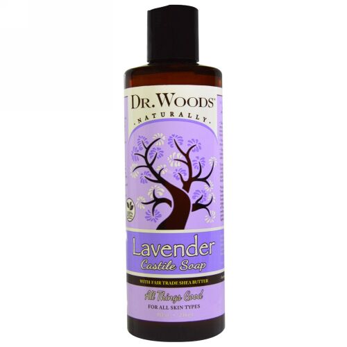 Dr. Woods, フェアトレードシアバター使用 ラベンダー カスティール石鹸, 8液量オンス（236 ml）