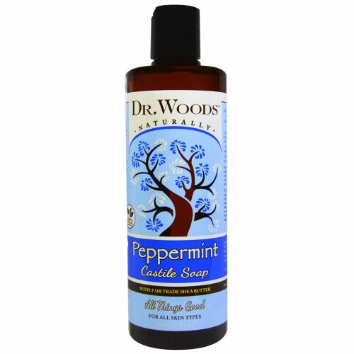 Dr. Woods, フェアトレードシアバター使用 ペパーミントカスティール石鹸, 16液量オンス（473 ml） (Discontinued Item)