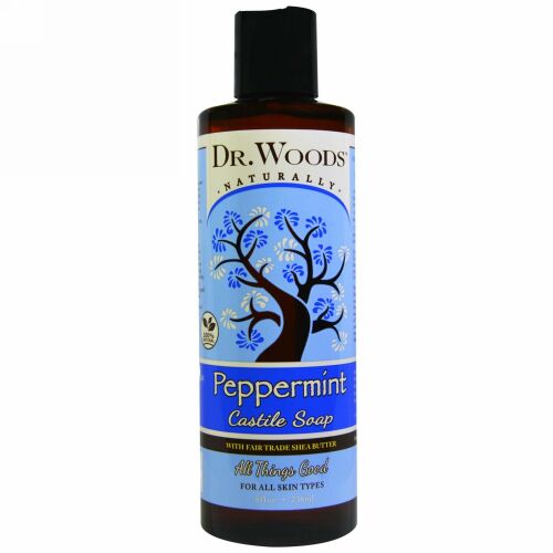 Dr. Woods, ペパーミント Castile 石鹸 with フェアトレード Shea バター, 8 オンス (236 ml)
