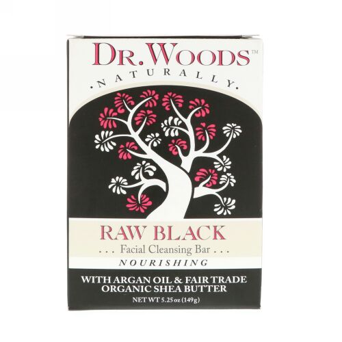 Dr. Woods, ロウブラックソープ、フェイシャルクレンジングバー、5.25オンス (149 g)