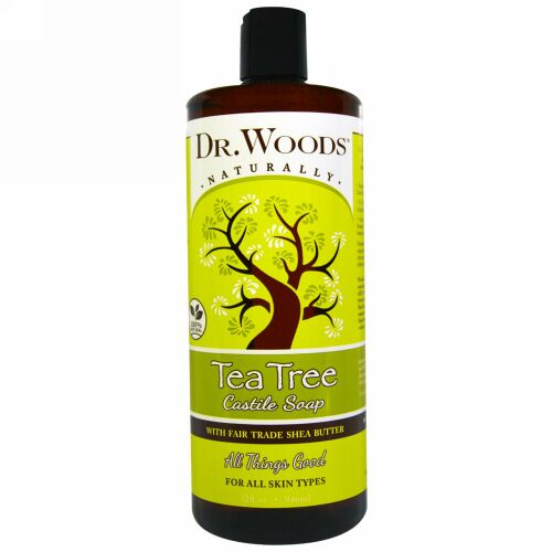 Dr. Woods, フェアトレードシアバター使用 ティーツリー カスティール石鹸, 32液量オンス（946 ml）
