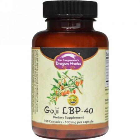Dragon Herbs, ゴジ（Goji）LBP-40, 500 mg, 100カプセル