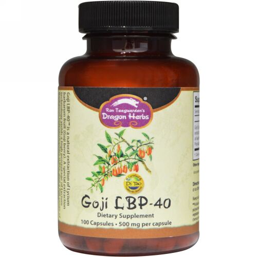 Dragon Herbs, ゴジ（Goji）LBP-40, 500 mg, 100カプセル