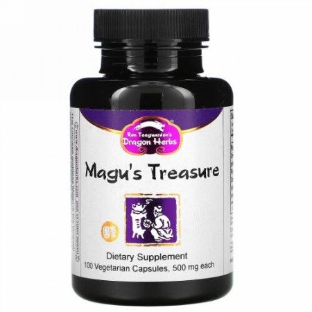Dragon Herbs, マグズトレジャー、500 mg、ベジキャップ使用 100 錠 (Discontinued Item)