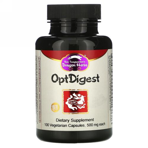 Dragon Herbs, オプトダイジェスト, 500 mg, 100 ベジタリアンカプセル