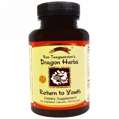 Dragon Herbs, 若返り（Return to Youth）, 500 mg, 100 粒（ベジタリアンカプセル）