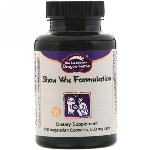 Dragon Herbs, Shou Wu Formulation, 500 mg, 100 Vegetarian Capsules