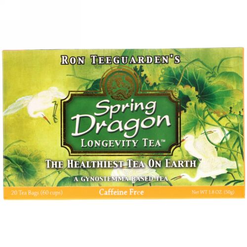 Dragon Herbs, スプリングドラゴン・ロンジェビティー・ティー, カフェインフリー, ティーバッグ 20袋, 1.8 オンス (50 g)