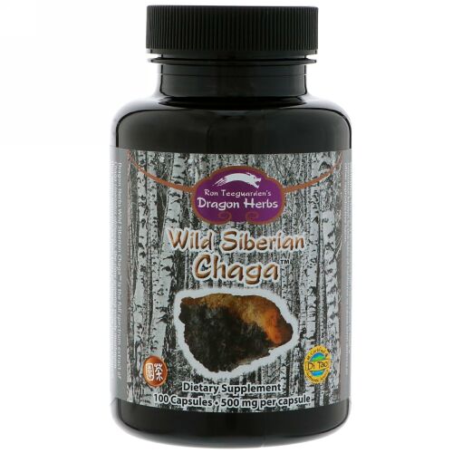 Dragon Herbs, ワイルドシベリアン・チャーガ™,  500 mg, 100 カプセル