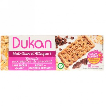 Dukan Diet, オートブランクッキー・チョコレートチップ, 3枚入り6包, 各 (37,5 g) (Discontinued Item)