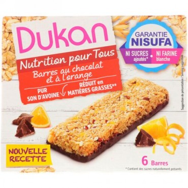 Dukan Diet, Oat Bran Orange Chocolate Bars, 5.28 oz (6 bars) (Discontinued Item)