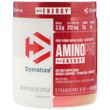 Dymatize Nutrition, エネルギー入りアミノプロ、カフェイン配合ストロベリーキウイ、9.52オンス (270 g) (Discontinued Item)
