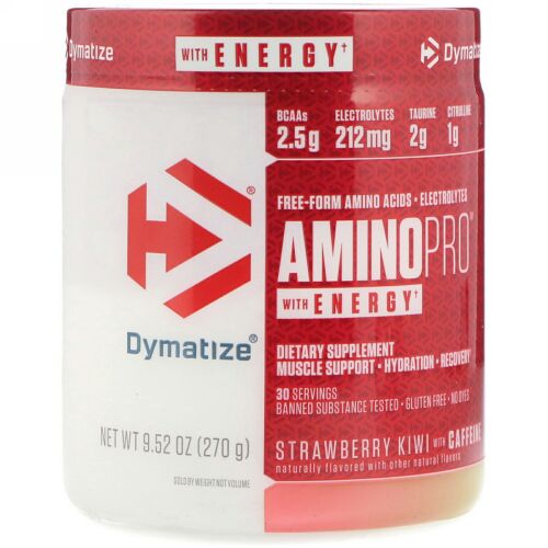 Dymatize Nutrition, エネルギー入りアミノプロ、カフェイン配合ストロベリーキウイ、9.52オンス (270 g) (Discontinued Item)