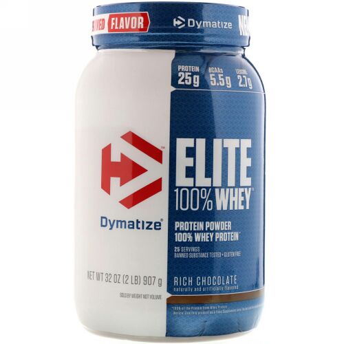 Dymatize Nutrition, エリート、 100%ホエイタンパク質、 リッチチョコレート、 2ポンド (907 g) (Discontinued Item)