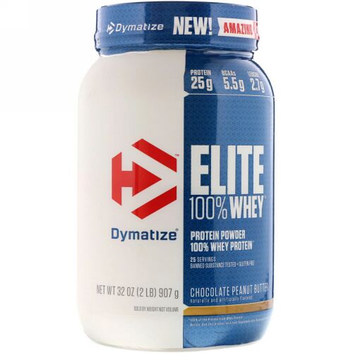 Dymatize Nutrition, エリート100％ホエイタンパク質、チョコレートピーナッツバター、32 oz (907 g) (Discontinued Item)