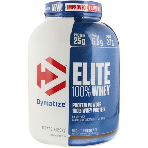 Dymatize Nutrition, エリート100%ホエイタンパク質、リッチチョコレート、5 lbs (2,270 g) (Discontinued Item)