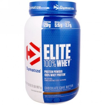 Dymatize Nutrition, エリート100％ホエイタンパク質・パウダー、チョコレートケーキ・バッター、32 オンス（907 g） (Discontinued Item)