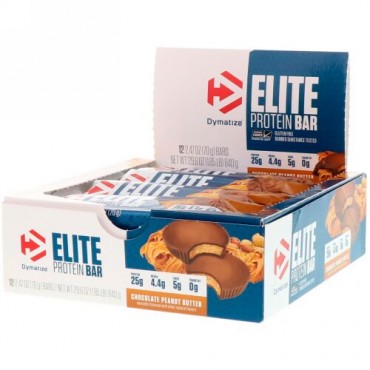 Dymatize Nutrition, エリート　プロテインバー、チョコレートピーナッツバター、12本、2.47オンス（70g） (Discontinued Item)