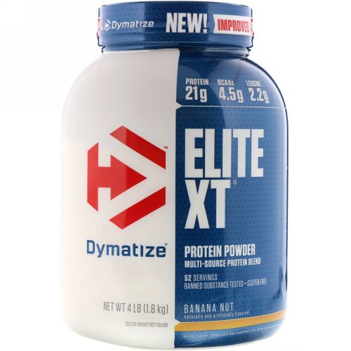 Dymatize Nutrition, エリートXT、プロテインパウダー、バナナナッツ、4ポンド（1.8 kg） (Discontinued Item)