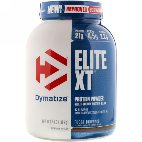 Dymatize Nutrition, エリートXT、プロテインパウダー、ファッジブラウニー、4ポンド (1.8 kg) (Discontinued Item)
