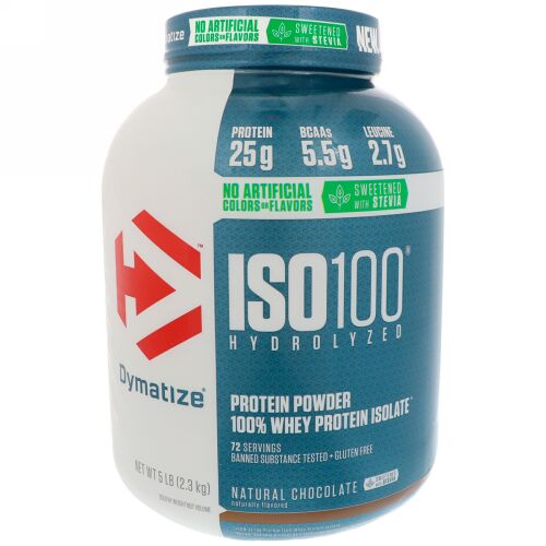 Dymatize Nutrition, ISO100加水分解、100％ホエイタンパク質アイソレート、ナチュラルチョコレート、5 lbs (2.3 kg) (Discontinued Item)
