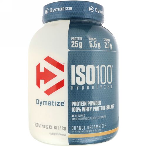 Dymatize Nutrition, ISO 100 Hydrolyzed 100% Whey Protein Isolate, Orange Dreamsicle, 48 oz (1.4 kg) (Discontinued Item)