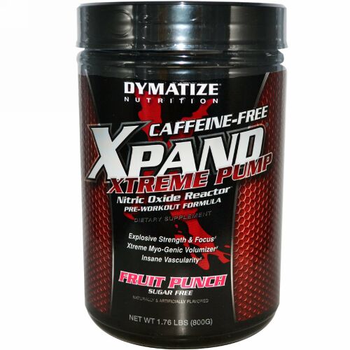 Dymatize Nutrition, Xpand Xtreme Pump, Nitric Oxide Reactor, Caffeine-Free, Fruit Punch, 1.76 lbs (800 g) (Discontinued Item)